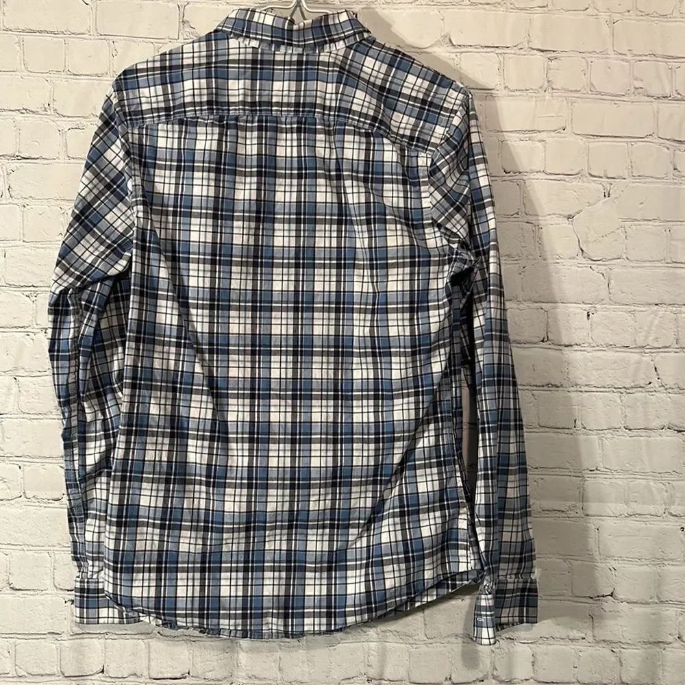 Goodfellow Plaid Button Top Slim Small - Picture 2 of 2